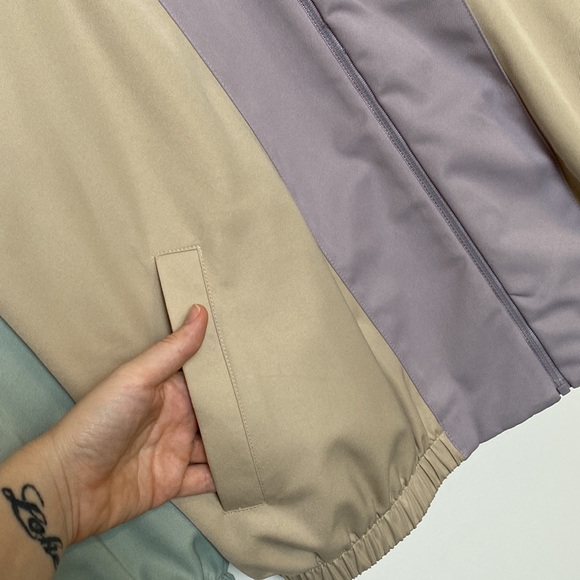 Vintage Jacket Women XL 22W Tan Pastels 90s Floral Embroidery Cottagecore Spring - Picture 9 of 16